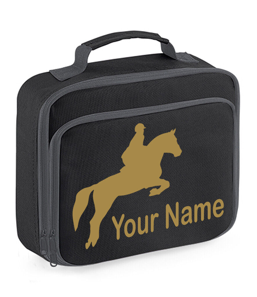 Horse Jumping Lunch Bag Personalised Back to School Equestrian Gifts Boys Girls