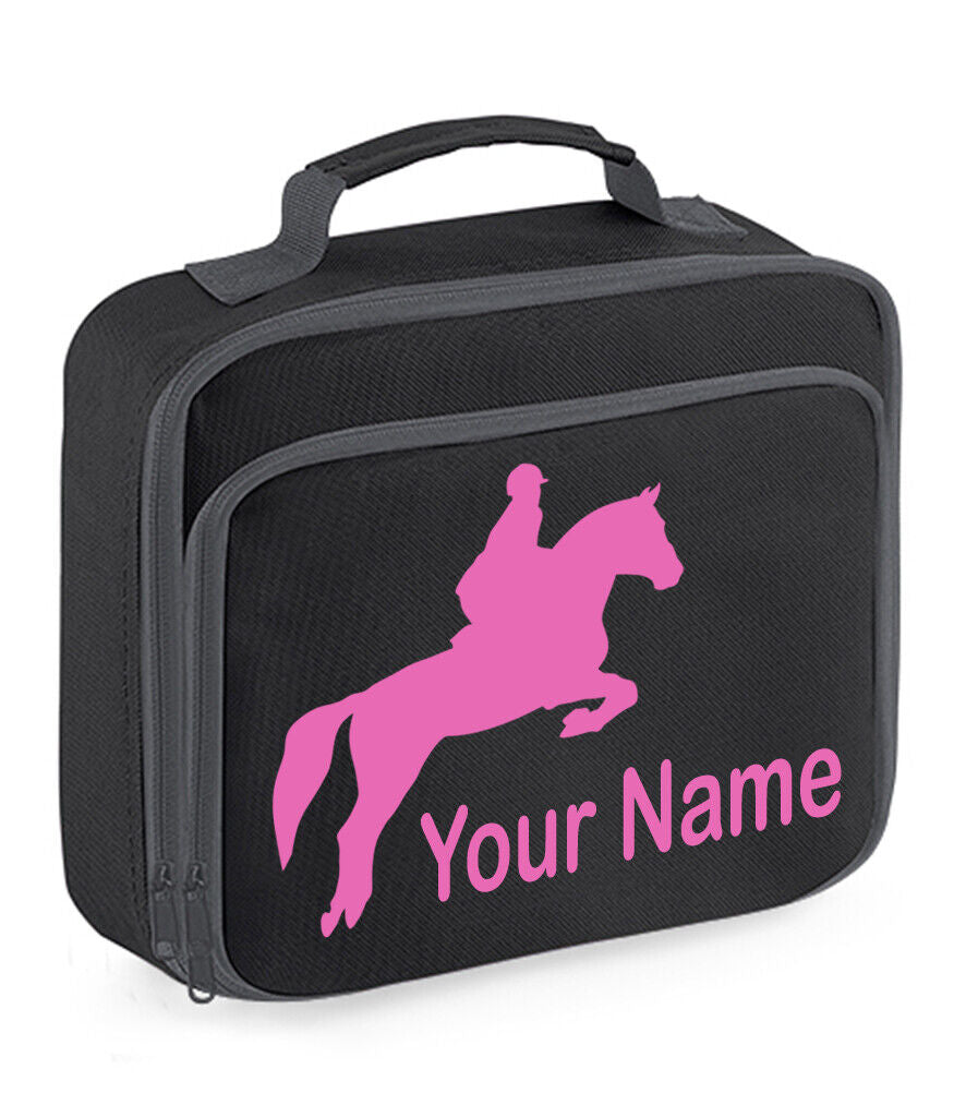 Horse Jumping Lunch Bag Personalised Back to School Equestrian Gifts Boys Girls