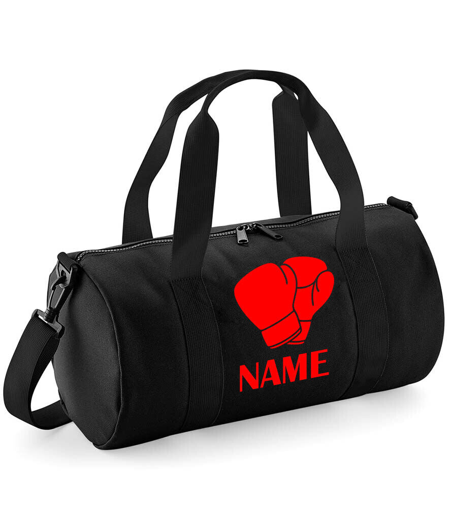 Personalised Boxing Barrel Bag Gloves Kick Boxing Sports Gym Kit Any Name Gift One Size