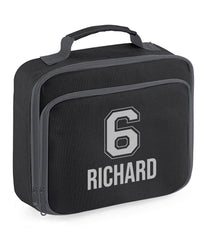 Personalised School Lunch Bag Kids Insulated Football Kids Name Number Snack Box