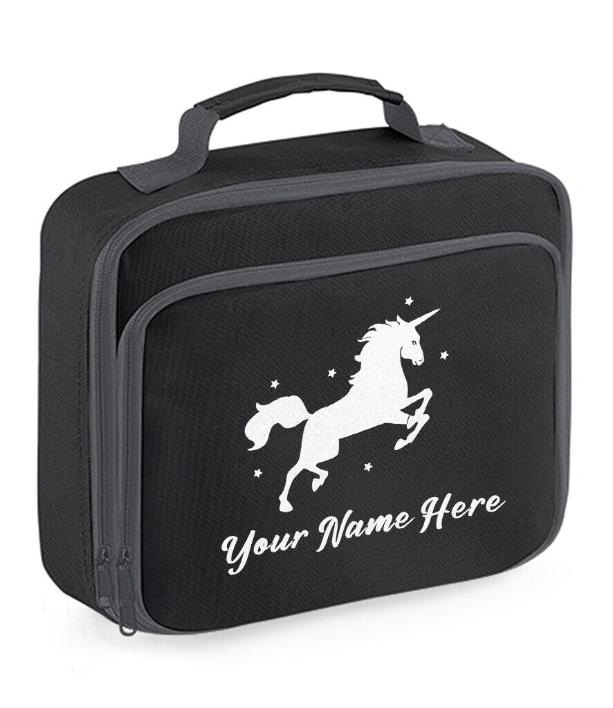 Personalised Unicorn Lunch Bag School Glitter Childrens Insulated Dinner Box