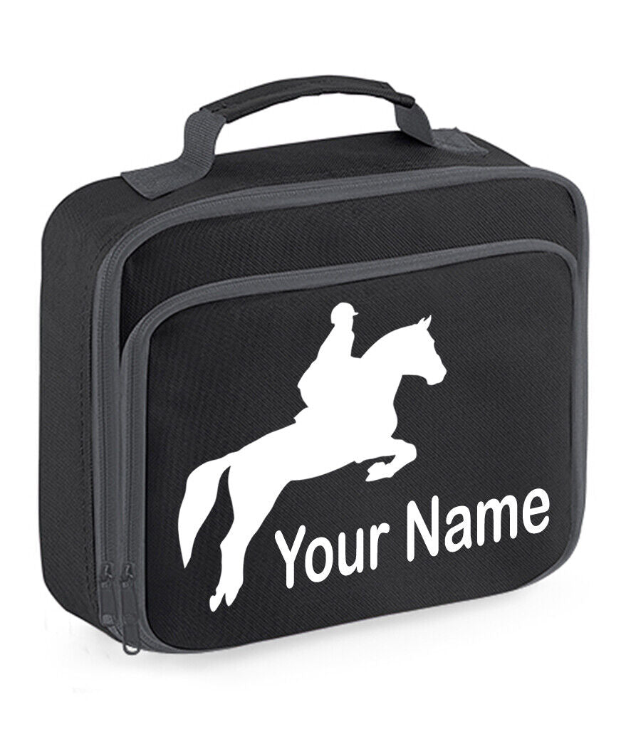 Horse Jumping Lunch Bag Personalised Back to School Equestrian Gifts Boys Girls