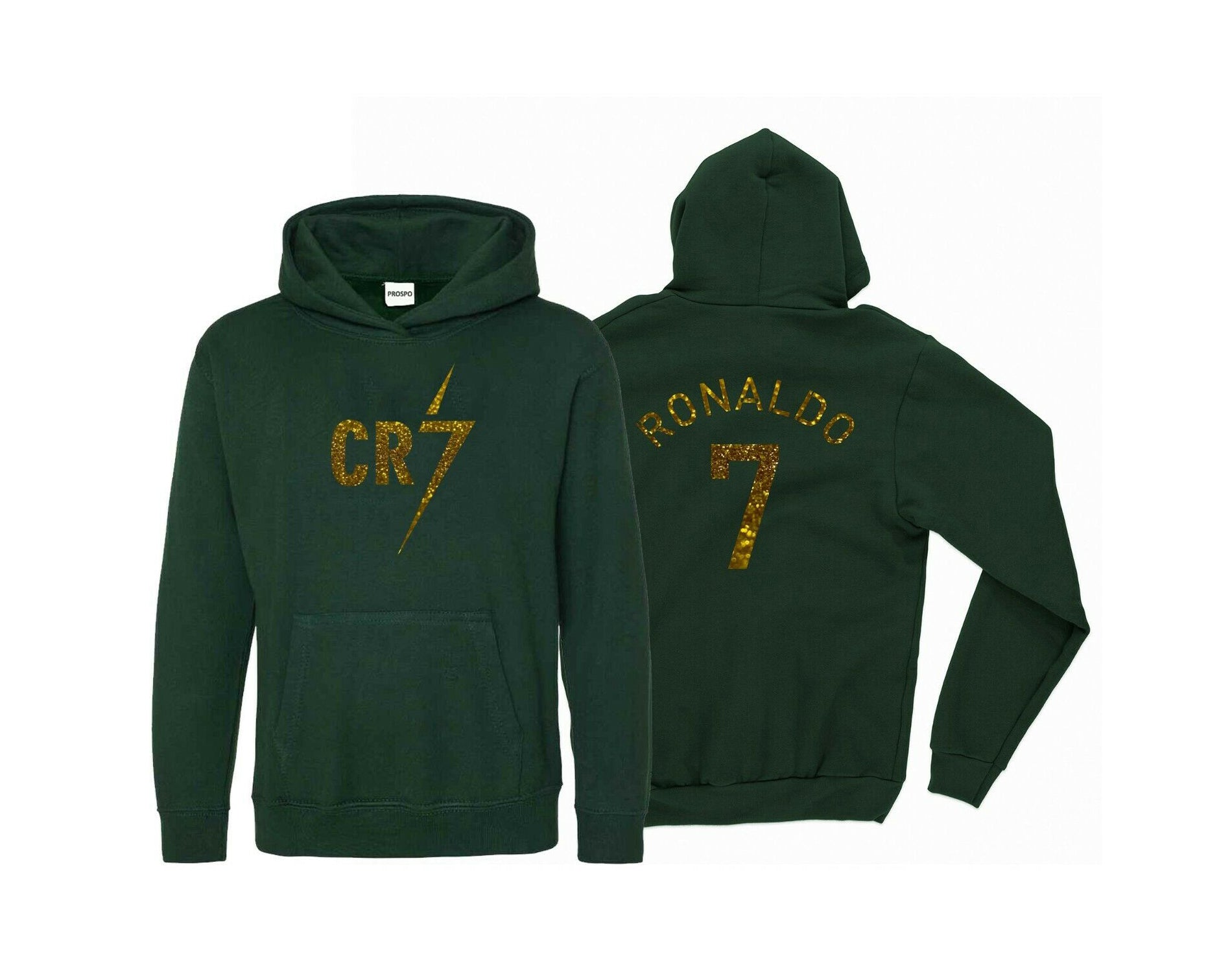 PROSPO Kids CR7 Hoodie Football Inspired Ronaldo #7 GOAT Hoody Jumper Merch Gift