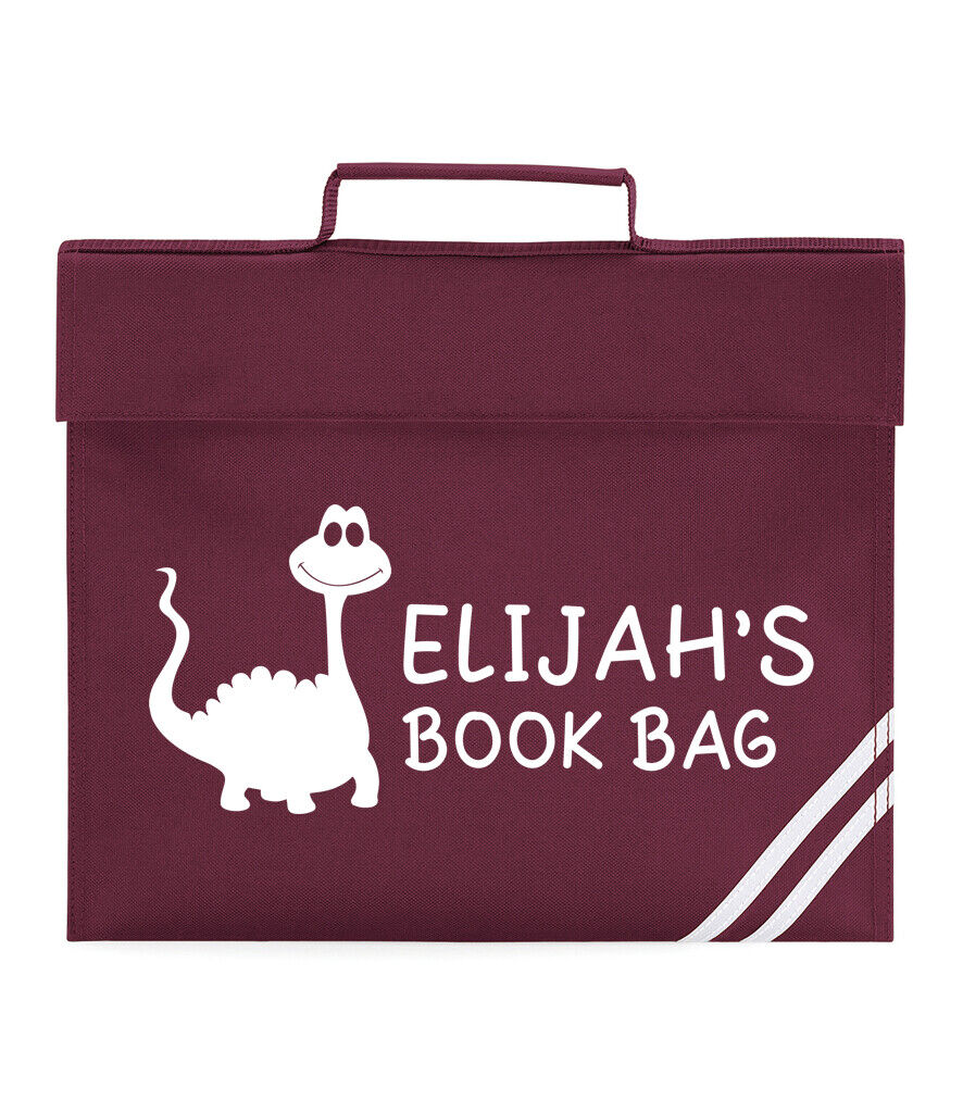 Personalised Book Bag Dinosaur Girls Boys School Books Cute Any Name PE Kit Gift