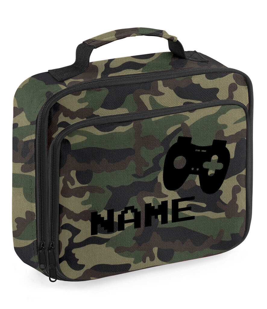 Personalised Gamer Lunch Bag Kids Boys School Insulated Childrens Snack Box