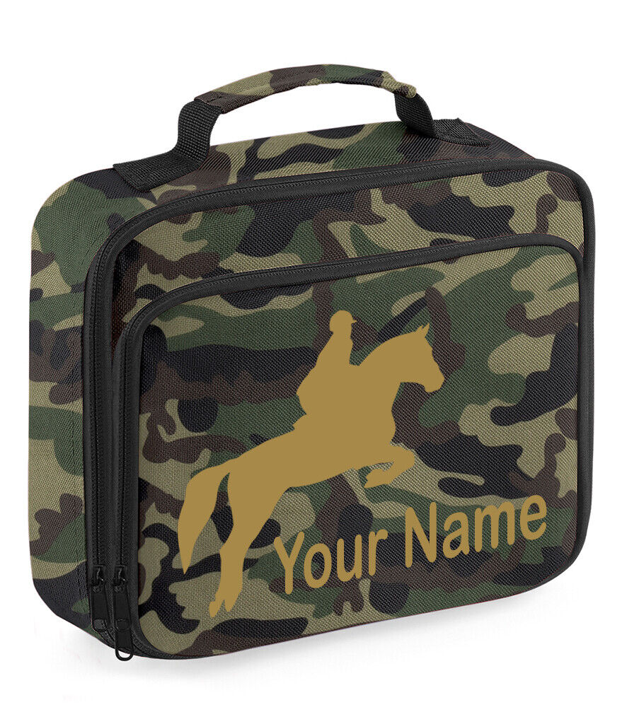 Horse Jumping Lunch Bag Personalised Back to School Equestrian Gifts Boys Girls