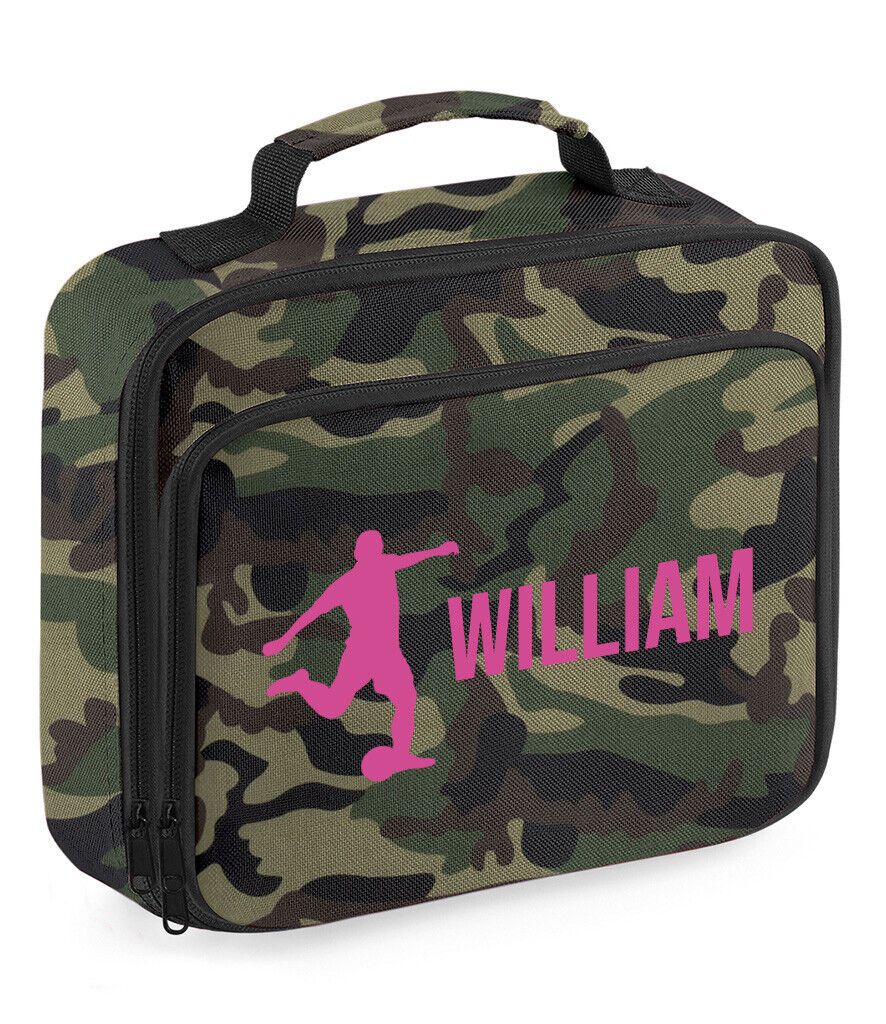 Personalised Lunch Bag Football Boys School Insulated Any Name Kids Snack Box