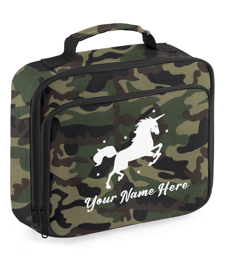 Personalised Unicorn Lunch Bag School Glitter Childrens Insulated Dinner Box