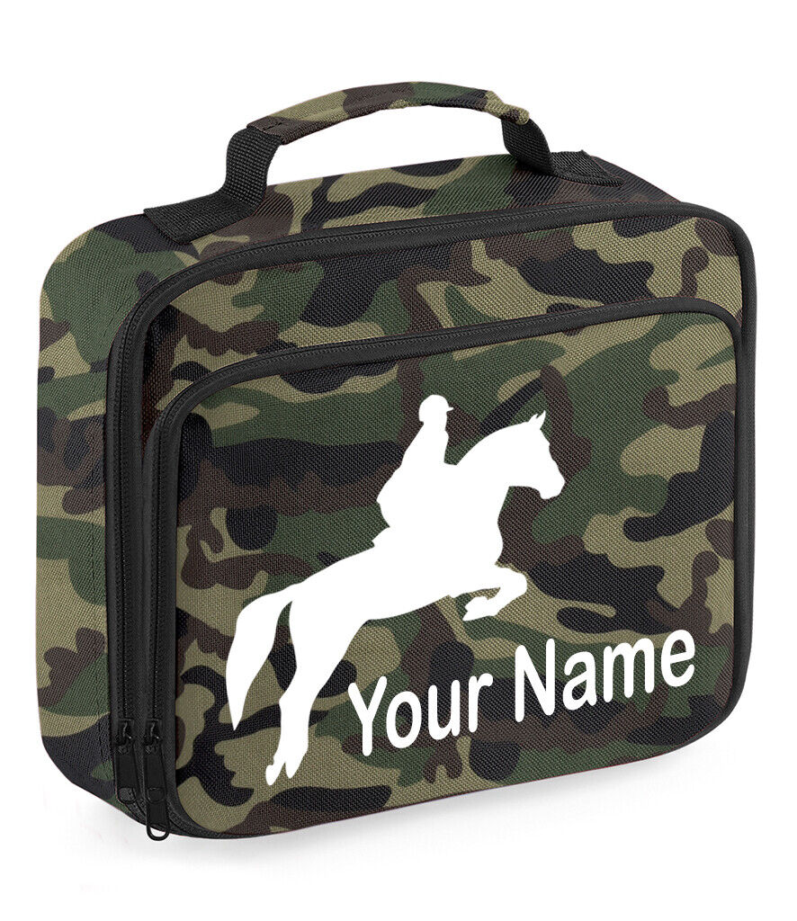 Horse Jumping Lunch Bag Personalised Back to School Equestrian Gifts Boys Girls