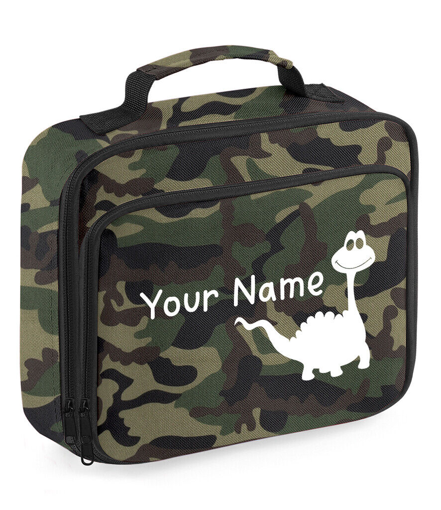 Personalised Lunch Bag Boys Dinosaur School Insulated Childrens Snack Box Gift