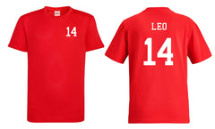 Kids Personalised Sports T-Shirt Customised Printed Varsity Football Team Number