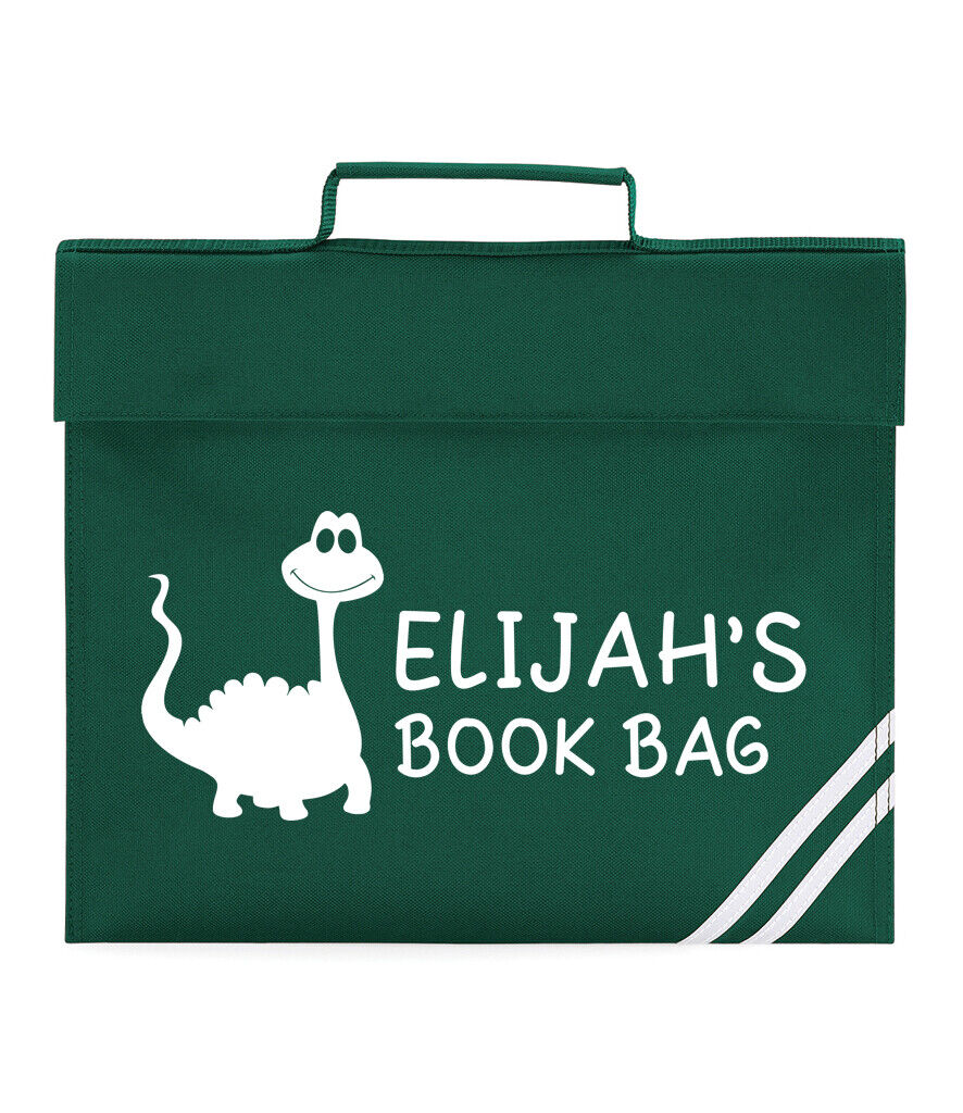 Personalised Book Bag Dinosaur Girls Boys School Books Cute Any Name PE Kit Gift