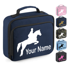 Horse Jumping Lunch Bag Personalised Back to School Equestrian Gifts Boys Girls