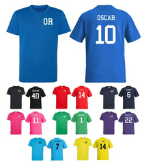 Kids Personalised Sports T-Shirt Customised Printed Varsity Football Team Number