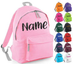 Personalised School Backpack Bag Kids Any Name Text Girls Boys Rucksack PE Kit