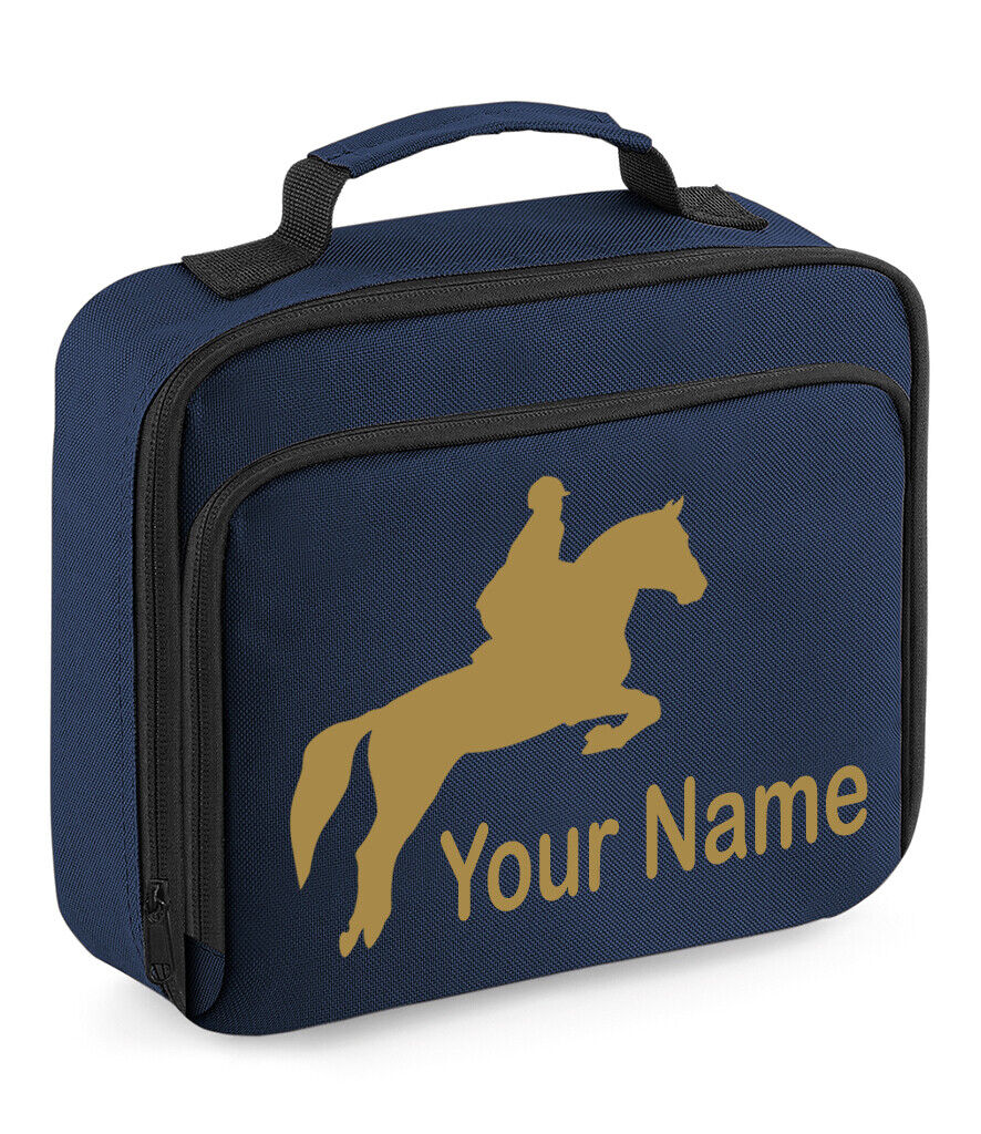 Horse Jumping Lunch Bag Personalised Back to School Equestrian Gifts Boys Girls