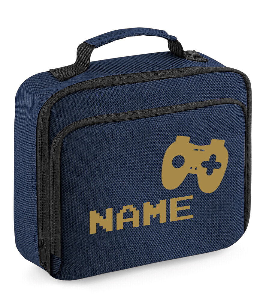 Personalised Gamer Lunch Bag Kids Boys School Insulated Childrens Snack Box