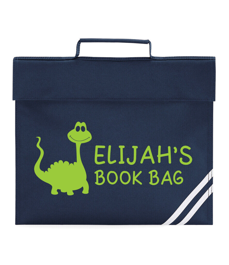 Personalised Book Bag Dinosaur Girls Boys School Books Cute Any Name PE Kit Gift