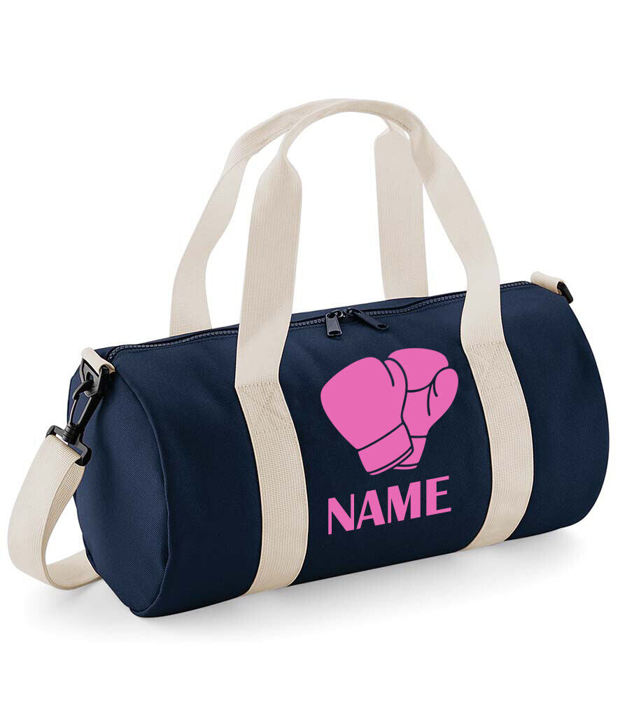 Personalised Boxing Barrel Bag Gloves Kick Boxing Sports Gym Kit Any Name Gift One Size