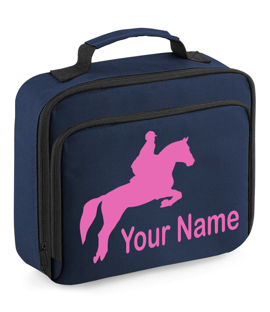 Horse Jumping Lunch Bag Personalised Back to School Equestrian Gifts Boys Girls