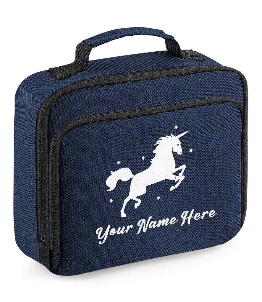 Personalised Unicorn Lunch Bag School Glitter Childrens Insulated Dinner Box