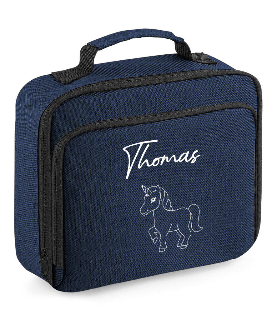 Personalised Unicorn Lunch Box Custom Name School Kids Boys Girls Insulated Bag