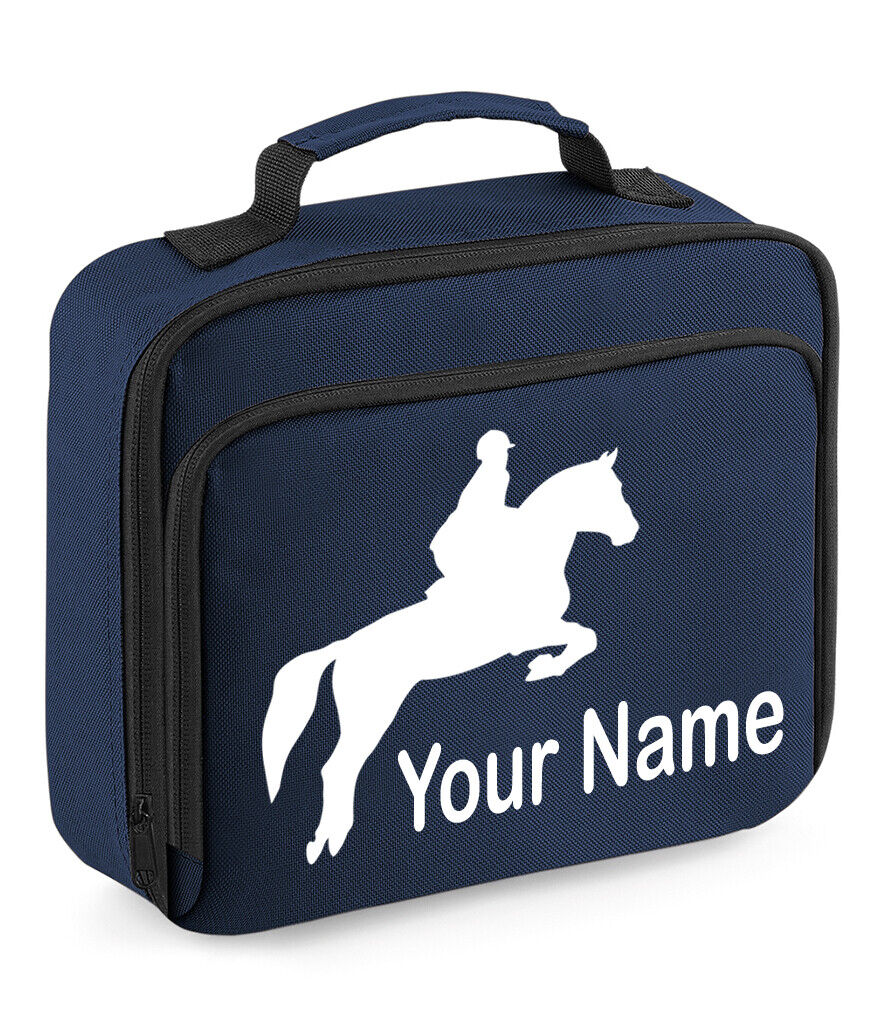 Horse Jumping Lunch Bag Personalised Back to School Equestrian Gifts Boys Girls