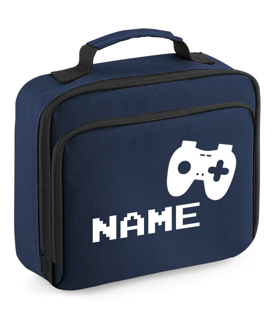 Personalised Gamer Lunch Bag Kids Boys School Insulated Childrens Snack Box