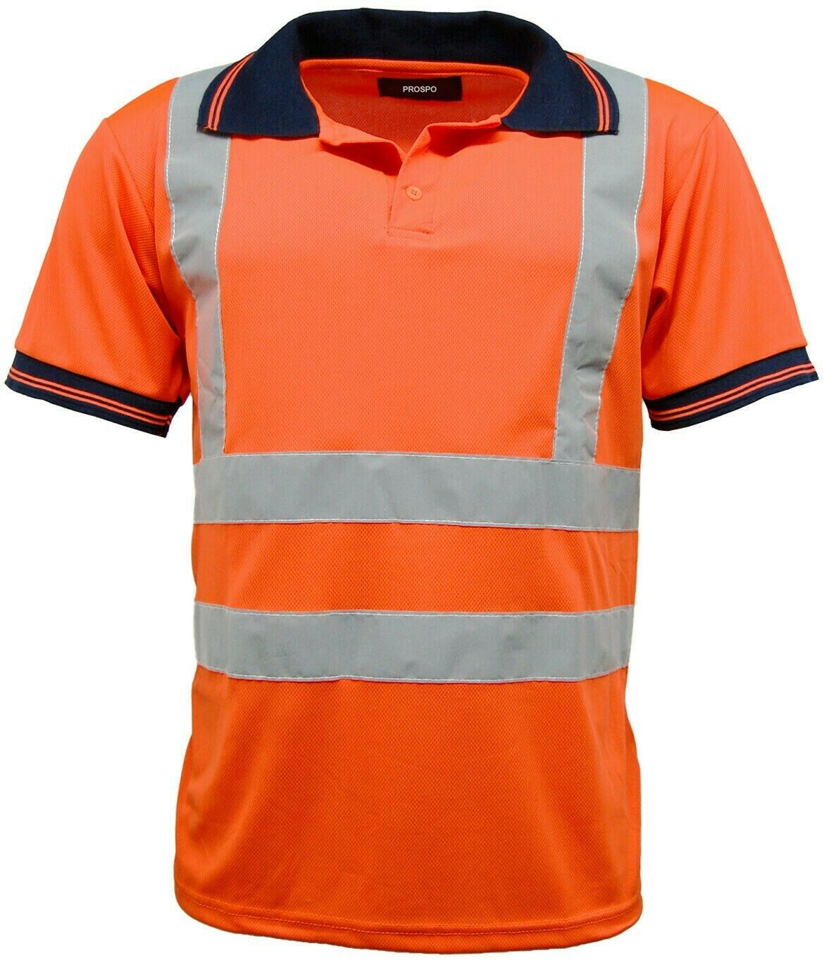 HI VIZ VISIBILITY POLO T SHIRT REFLECTIVE TAPE SAFETY HIGH VIS SECURITY WORK TOP