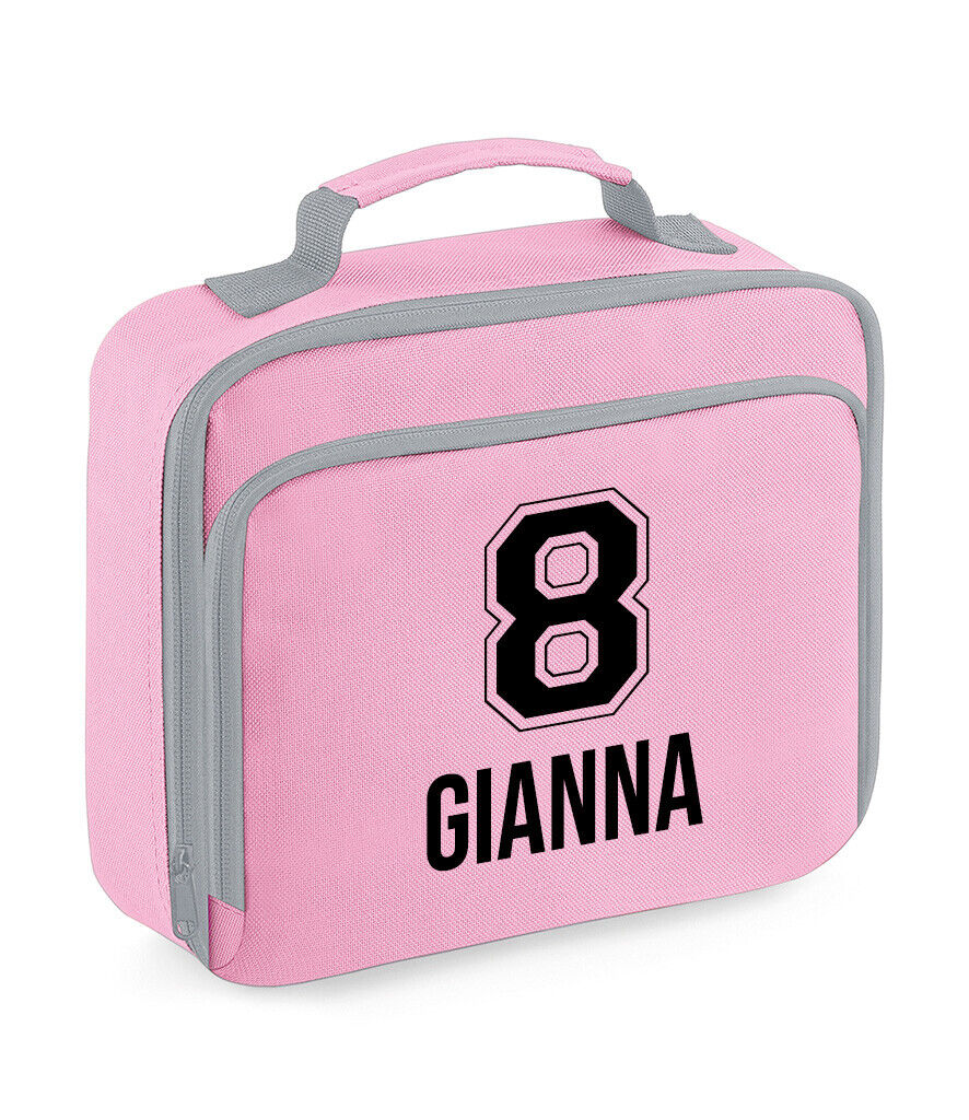 Personalised School Lunch Bag Kids Insulated Football Kids Name Number Snack Box