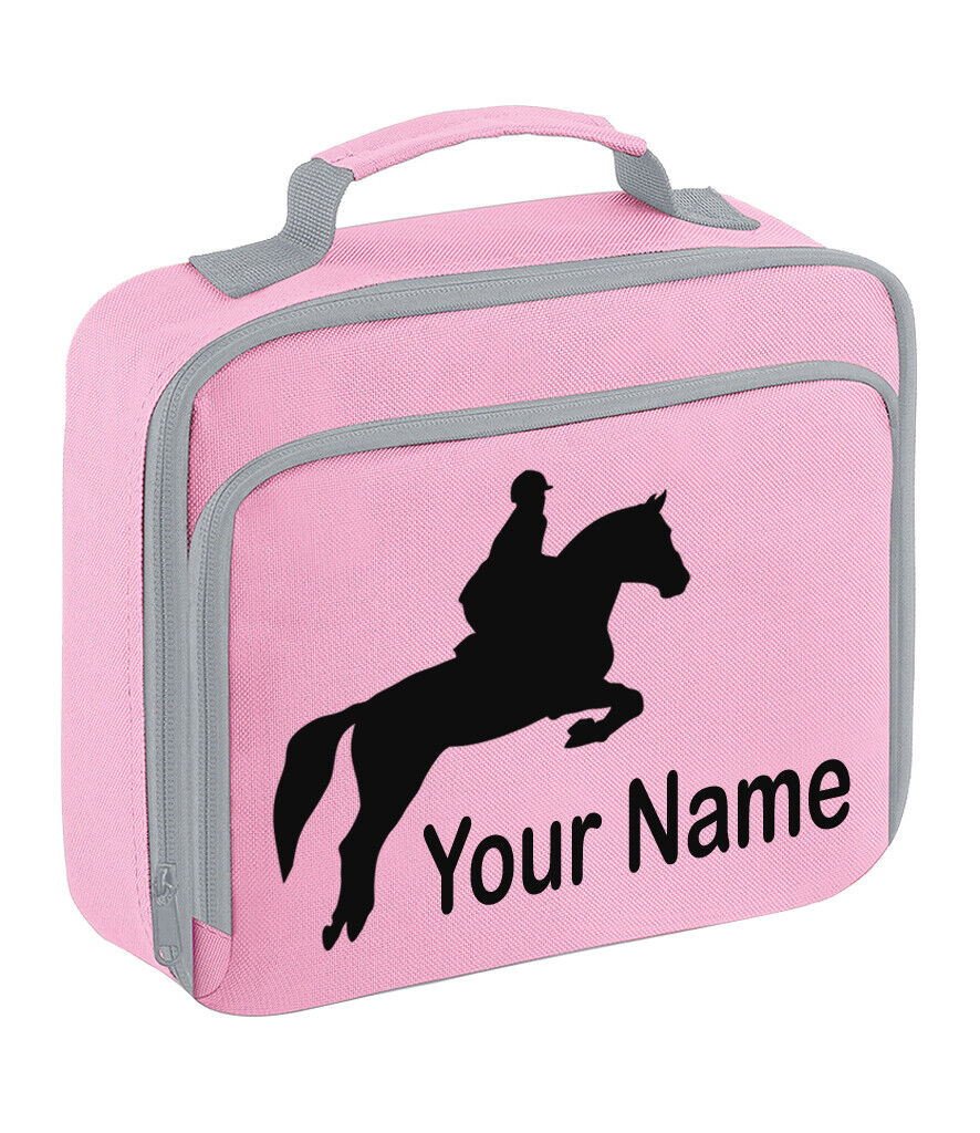 Horse Jumping Lunch Bag Personalised Back to School Equestrian Gifts Boys Girls