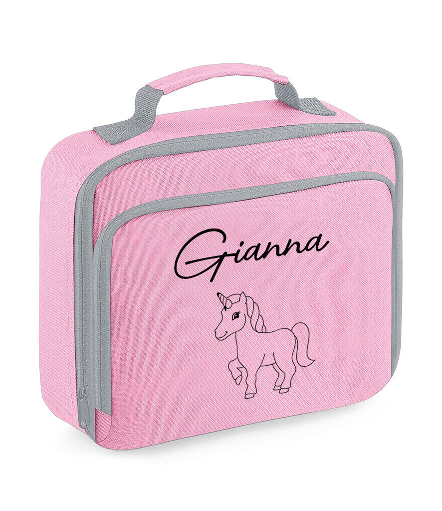 Personalised Unicorn Lunch Box Custom Name School Kids Boys Girls Insulated Bag