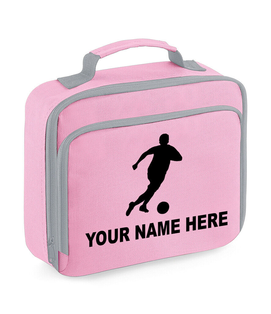 Personalised Lunch Bag Football Boys School Insulated Any Name Kids Snack Box