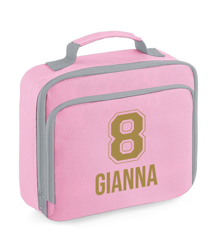 Personalised School Lunch Bag Kids Insulated Football Kids Name Number Snack Box