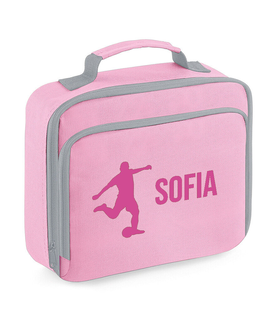 Personalised Lunch Bag Football Boys School Insulated Any Name Kids Snack Box