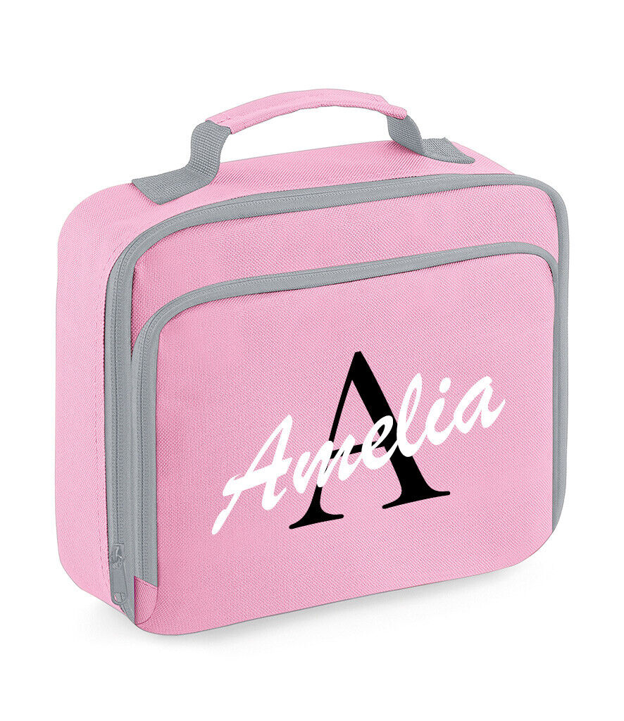 Personalised Initial Lunch Bag Boys Girls Insulated Childrens School Dinner Box