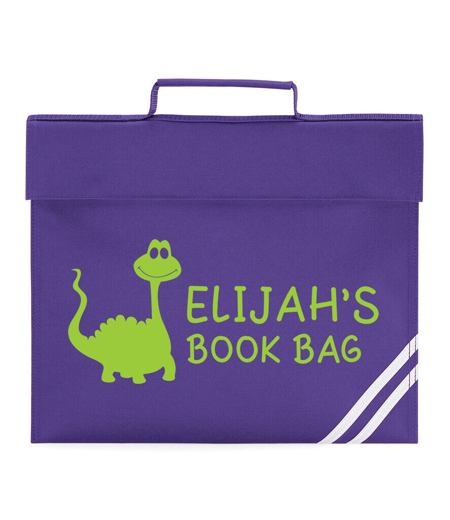 Personalised Book Bag Dinosaur Girls Boys School Books Cute Any Name PE Kit Gift