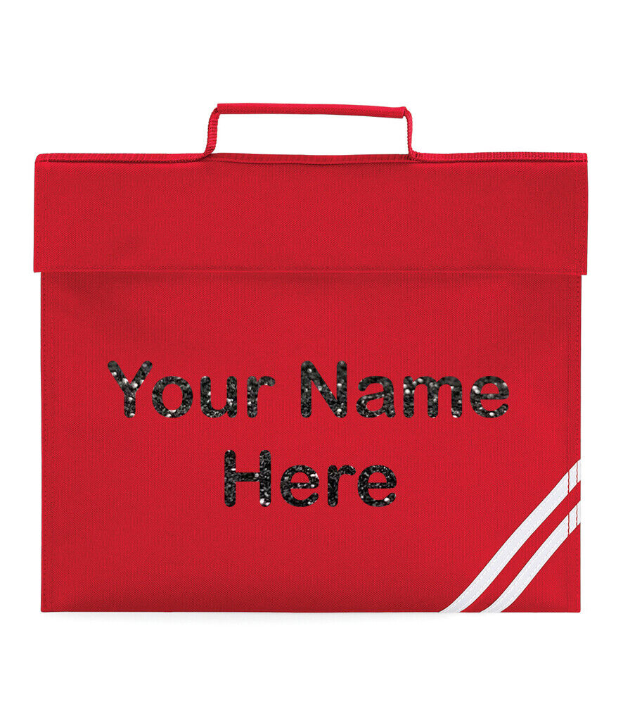 Personalised Book Bag Back To School Any Name Glitter Childrens Girls PE Gift