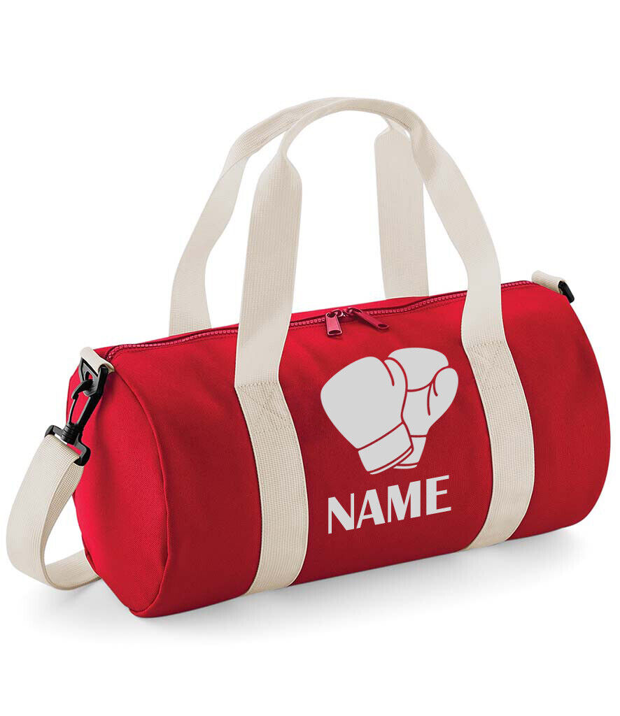 Personalised Boxing Barrel Bag Gloves Kick Boxing Sports Gym Kit Any Name Gift One Size