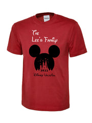 Personalised Mickey Minnie Mouse Vacation 2022 Family Name T-Shirt, Unisex Top