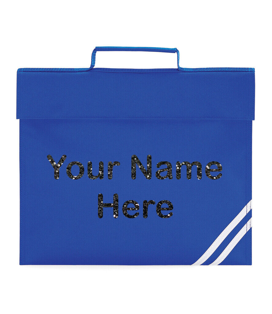 Personalised Book Bag Back To School Any Name Glitter Childrens Girls PE Gift