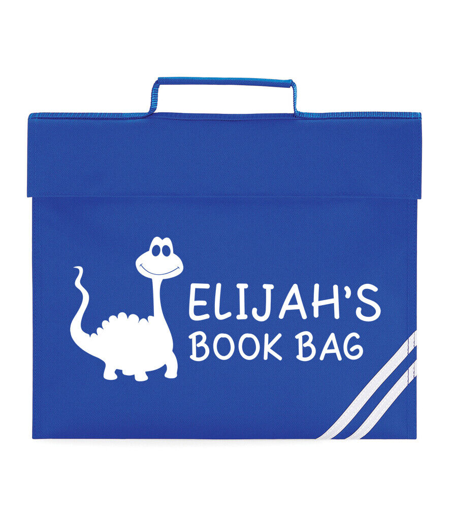 Personalised Book Bag Dinosaur Girls Boys School Books Cute Any Name PE Kit Gift