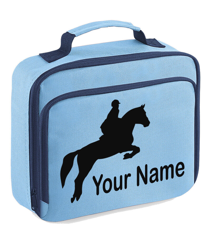 Horse Jumping Lunch Bag Personalised Back to School Equestrian Gifts Boys Girls