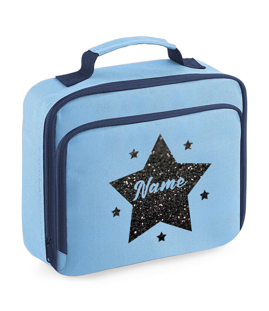 Personalised School Lunch Bag Insulated Snack Box Childrens Star Boys Girls Gift