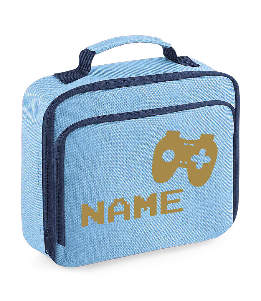 Personalised Gamer Lunch Bag Kids Boys School Insulated Childrens Snack Box