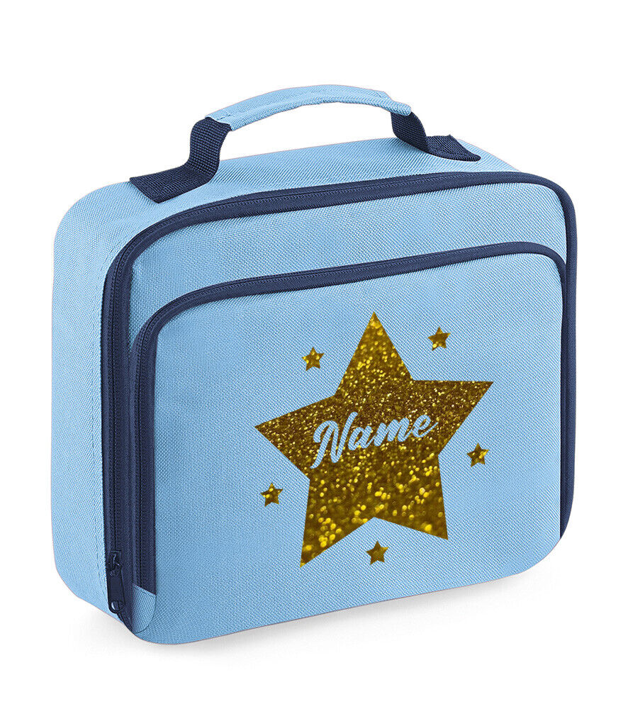 Personalised School Lunch Bag Insulated Snack Box Childrens Star Boys Girls Gift