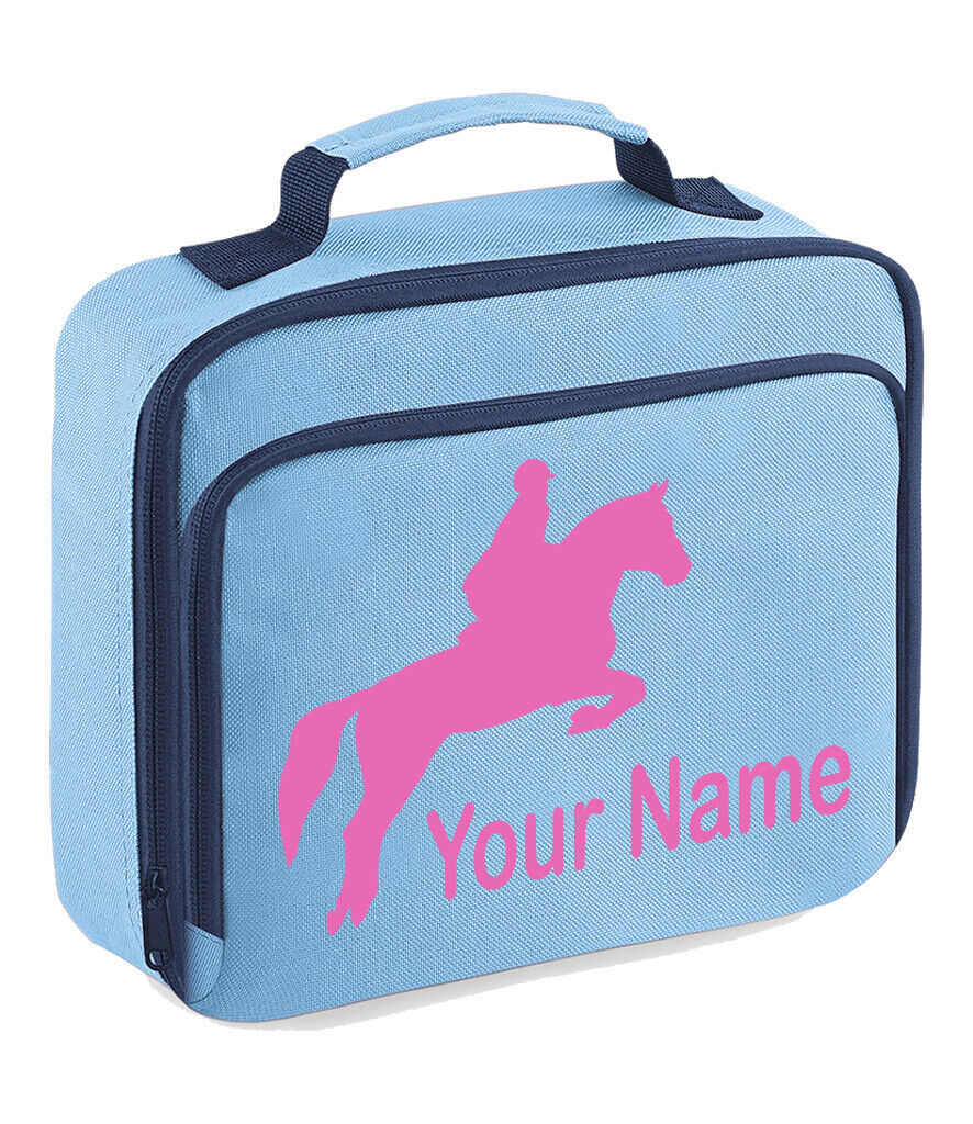 Horse Jumping Lunch Bag Personalised Back to School Equestrian Gifts Boys Girls