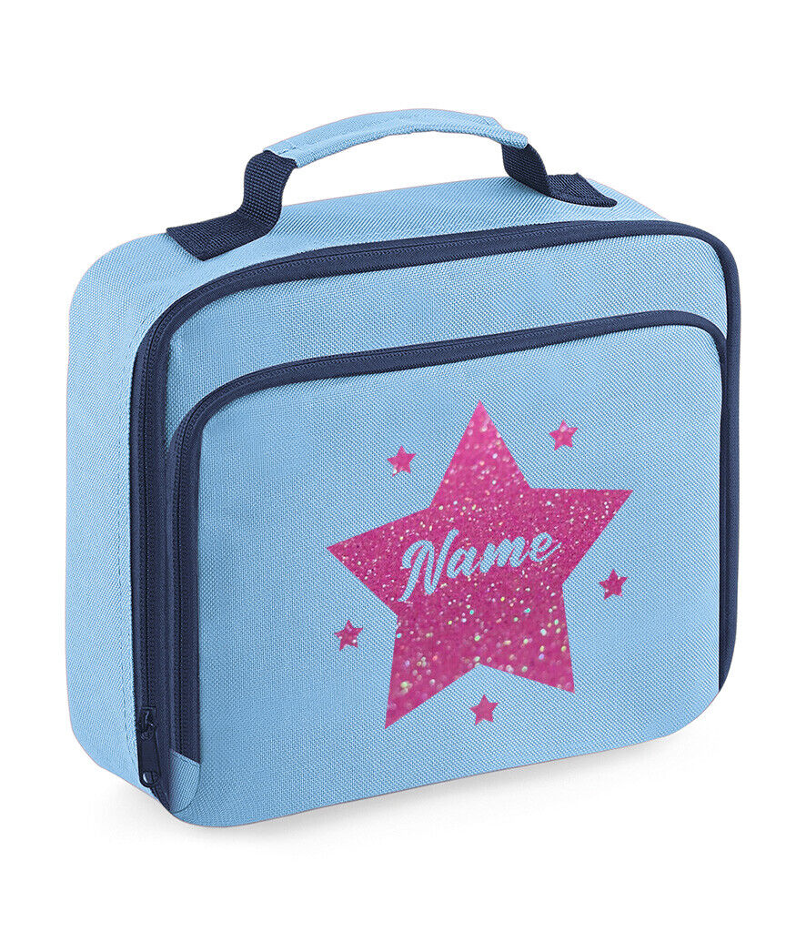 Personalised School Lunch Bag Insulated Snack Box Childrens Star Boys Girls Gift