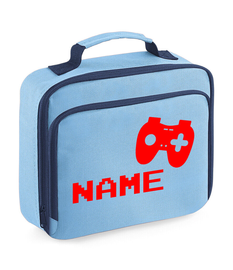 Personalised Gamer Lunch Bag Kids Boys School Insulated Childrens Snack Box