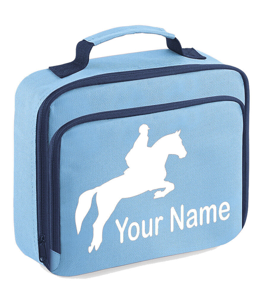 Horse Jumping Lunch Bag Personalised Back to School Equestrian Gifts Boys Girls